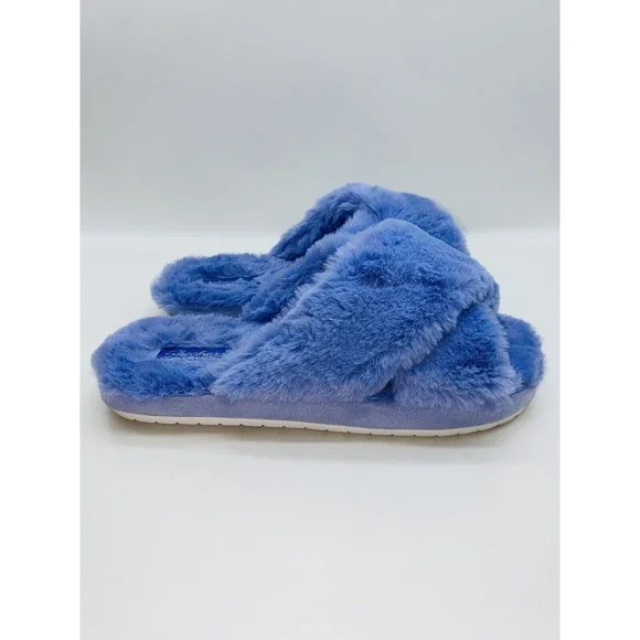 Skechers Women's Cozy Slide Furry Feels Faux Fur Slide Slippers Periwinkle 9.5M - Picture 7 of 11